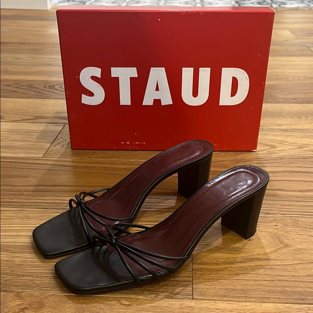 Pippa Heel: Strappy Black Mule Sandle